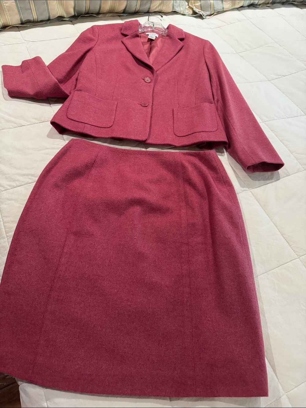 LOFT Women's Two-Piece Pencil Skirt Suit in Deep Rose